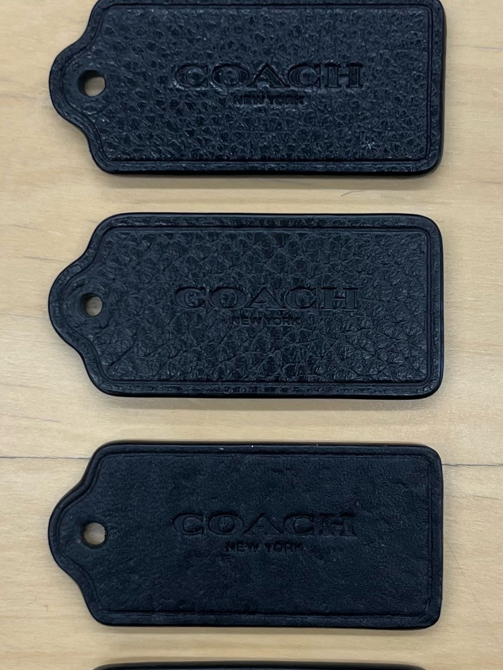 COACH Black Leather LOGO Bag Tag Set of 7 ORIG $399+